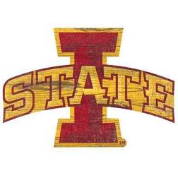 Fan Creations Iowa State Distressed Logo Cutout Sign