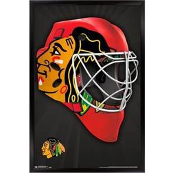 Trends International Chicago Blackhawks 35.75'' x 24.25'' Framed Helmet Poster