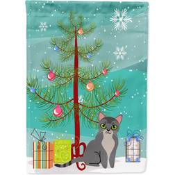 Caroline's Treasures BB4414GF Asian Cat Merry Christmas Tree Flag