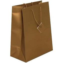 Jam Paper Gift Bags with Rope Handles Large 10 x 13 x 5 Gold Matte 3/Pack 673MAGOA