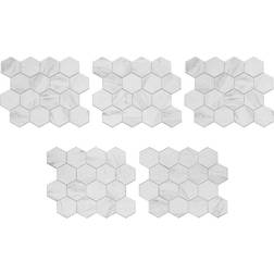 Aspect Collage 12.75 10.6 Carrara Hex Peel and Stick Decorative Backsplash pk/case 4.69 sq. ft.