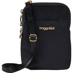 Baggallini Damen Take Two RFID Bryant Crossbody, Schwarze und Goldfarbene Hardware