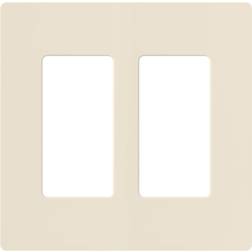 Lutron Claro 2 Gang Decorator/Rocker Wallplate, Gloss, Light Almond 1-Pack CW-2-LA