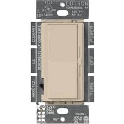 Lutron 09236 120 volt Taupe Toggler Single-Pole 3-Way LED Incandescent Wall Dimmer Switch