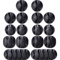 Ohill cable clips,16 pack black adhesive cord holders, 16-pack black