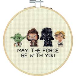 Simplicity Dimensions counted cross stitch kit with hoop star wars family