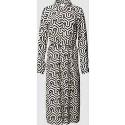 Vila Daca Sana L/S Midi Calf Shirt Dress Black AOP:SANA