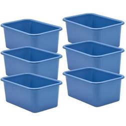 Teacher Created Slate Blue Small Plastic Bin Pack 6