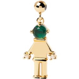 Pdpaola Girl & Boy Charm - Gold/Green/Transparent