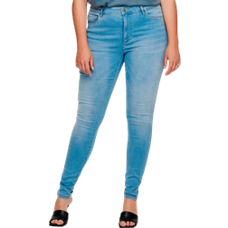 Only Curvy Caraugusta Hw Skinny Fit Jeans - Blue/Light Blue Denim