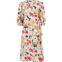 Only Omlottklänning onlOlivia 3/4 Wrap Midi Dress Wvn Vit