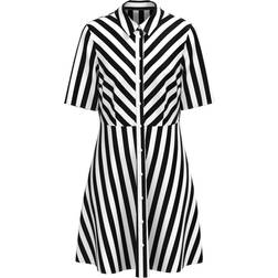 Y.A.S Savanna 2/4 Shirt Dress Black Stripes:WHITE