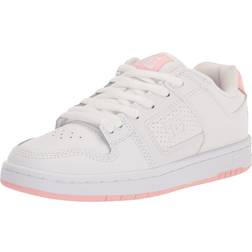 DC Women's Manteca Casual Skate Shoe, White/Pink