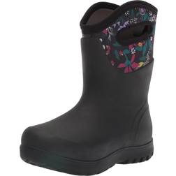 Bogs Damen Neo-Classic Mid Waterproof Stiefel Gummistiefel, Karton mit Blumendruck, Schwarz