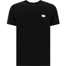 Dolce & Gabbana Räfflad Rund Hals Kortärmad T-shirt Black