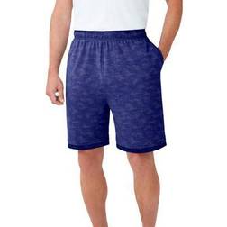 KingSize Men's Big & Tall Hang-down Lightweight Jersey Shorts in Navy Mono Camo 2XL