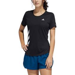 adidas Run It 3-Stripes Fast T-shirt Damer Tøj Sort