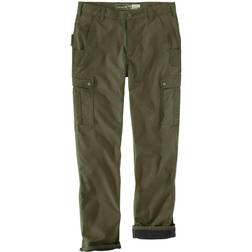 Carhartt Mens Ripstop Cargo Fleece Lined Work Pants - Dark Green
