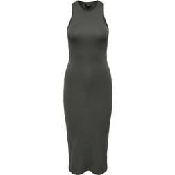 Only Regular Fit O-Neck Long Dress - Gray/Beluga