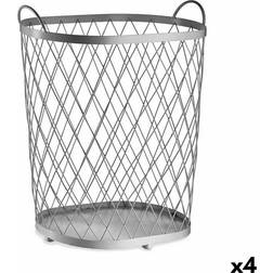 Gift Decor Sølvfarvet Metal 40 L enheder Kurv