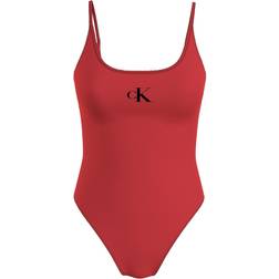 Calvin Klein Badedragt Scoop Back One Piece - Rød