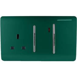 Trendi Switch 45Amp Cooker and Socket in Dark Green