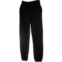 Fruit of the Loom Mens Premium 7030 Elasticated Jog Pants Jogging Bottoms Black