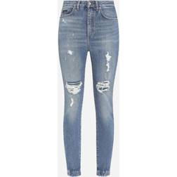 Dolce & Gabbana Distressed high-rise skinny jeans blue