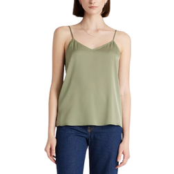 Quince Washable Stretch Silk V-Neck Cami - Moss Green