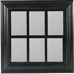 Northlight 17" Black Contemporary Windowpane Square Wall Mirror