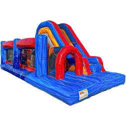 xjump Commercial Grade 13' Retro U Run Inflatable Bounce House Obstacle Course