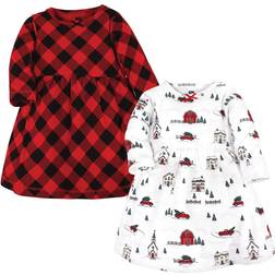 Hudson Baby Infant and Toddler Girl Cotton Dresses, Christmas Scene, Toddler