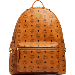 MCM Stark Visetos Medium Backpack - Cognac