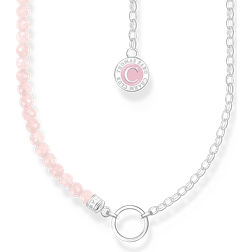 Thomas Sabo Charmista Pink Cold Enamel Rose Quartz Necklace KE2190-067-9