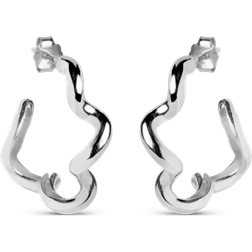 ENAMEL Copenhagen Hoops, Curly Örhängen Dam Silver