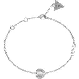 Guess Lovely Heart Bracelet - Silver/Transparent