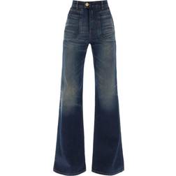 Balmain High-Rise Flared Jeans blau