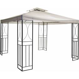 Charles Bentley 3m 3m Steel Art Cream Gazebo Party Fly Screen