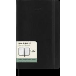 Moleskine 12 Monate Wochen Notizkalender 2024, L/A5, 1 Wo