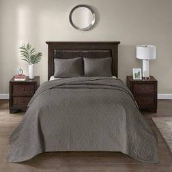 Madison Park Mansfield Bedspread Gray (299.7x259.1cm)