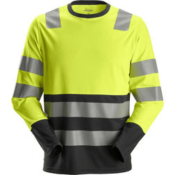 Snickers Workwear AllroundWork langærmet T-shirt, Hi-vis Gul/Sort