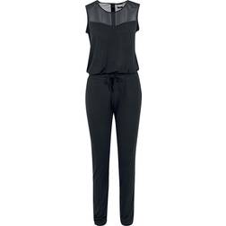 Urban Classics Ladies Tech Mesh Long Jumpsuit - Black