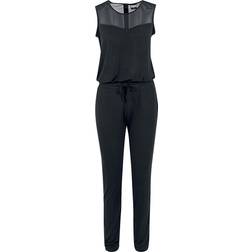 Urban Classics Tech Mesh Long Jumpsuit Träningsoverall Dam svart