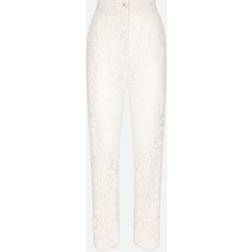 Dolce & Gabbana High-rise lace pants white