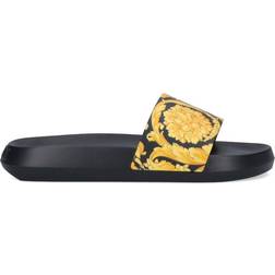 Versace Black & Gold Barocco Slides 5B000-Black Gold IT