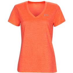 Under Armour Women's Tech V-Neck Tee, Medium, Orange