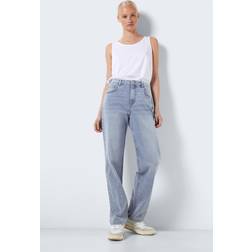 Noisy May Nmguthie Hög Midja Straight Fit-jeans Blå
