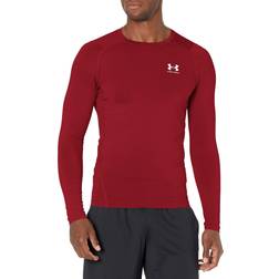 Under Armour Men's HeatGear Compression Long-Sleeve T-Shirt Cardinal 625/White