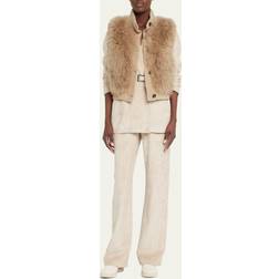 Brunello Cucinelli High-rise Wide-Leg Corduroy Pants - Beige