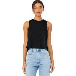 Bella+Canvas Women's Racerback Cropped Tank, Solid Black Blend